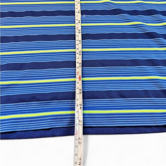 Nike Golf Blue and Yellow Striped Polo collard Shirt size medium - Picture 8 of 9